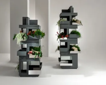 Contenitore per vasi di fiori con finitura effetto cemento Vertical Garden di Laura Meroni