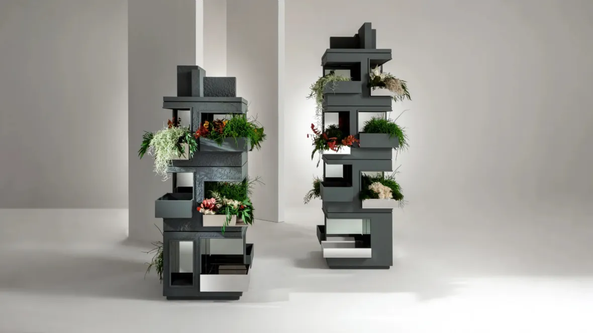 Contenitore per vasi di fiori con finitura effetto cemento Vertical Garden di Laura Meroni