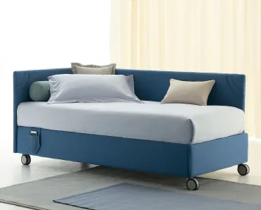 Daybed singolo Golf 219 Jeans Mode in tessuto con box contenitore di Oggioni