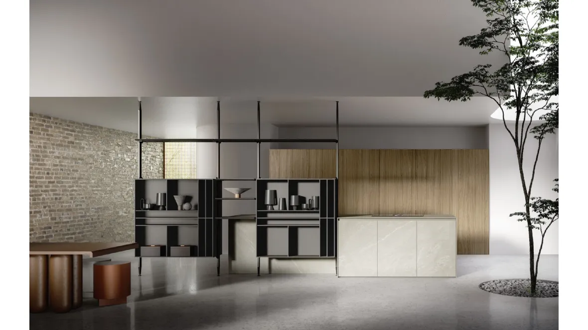 Cucina Design Sistema 22 Scenografica in gres e rovere di Alta Cucine